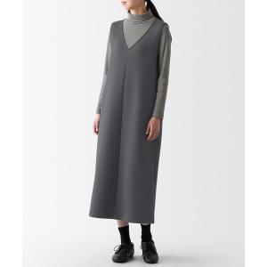 ワンピース ジャンパースカート 二重編みスウェットジャンパースカート レディース