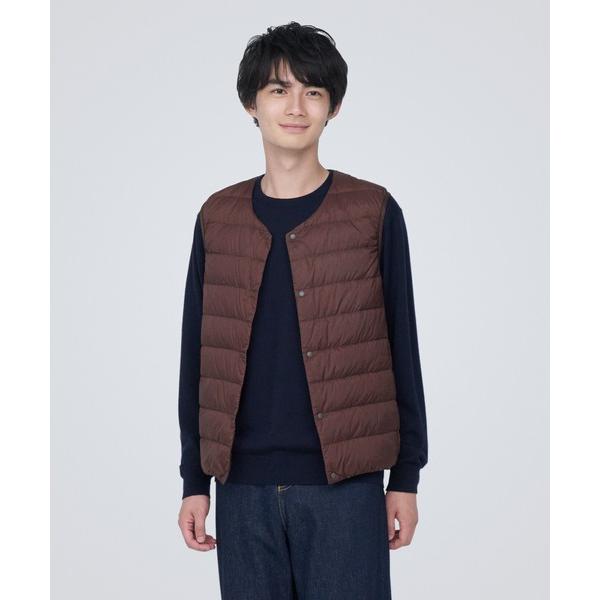 ダウンベスト ベスト 軽量ダウンノーカラーベスト（帯電防止裏地） メンズ