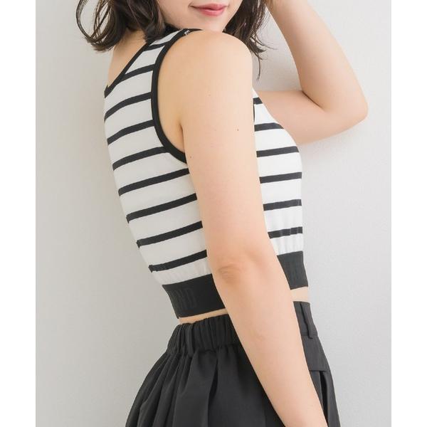 tシャツ 裾ロゴタンク レディース