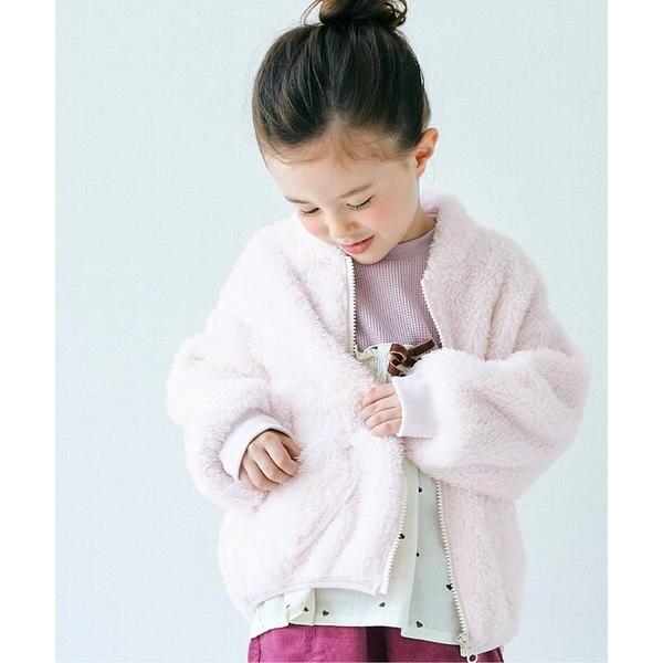 コート アウター ハートポケットファーフリースジャケット キッズ 子供服 女の子