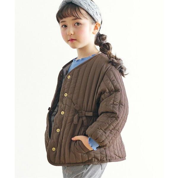 コート アウター ウエストリボンリバーシブルキルトアウター キッズ 子供服 女の子