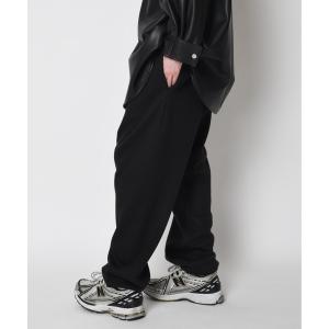 スウェットパンツ ジャージ ダブルフェイス裏起毛ルーズパンツ(ユニセックス)Wide knitted trousers (Double face do