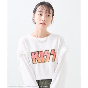 tシャツ Tシャツ レディース KISS  ロゴ フリル ロンT / ロックＴシャツ / バンドＴシャツ｜ZOZOTOWN Yahoo!店