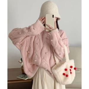 ニット セーター ぽんぽんケーブルニット レディース｜ZOZOTOWN Yahoo!店