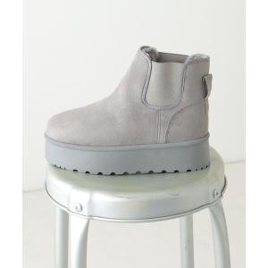 ブーツ 厚底サイドゴアムートンブーツ レディース