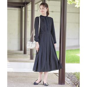 シャツワンピース 配色バンドカラー幾何学柄ワンピース