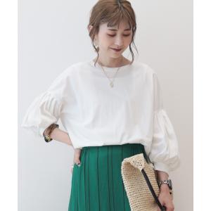 tシャツ Tシャツ 袖ギャザー7分袖カットプルオーバー