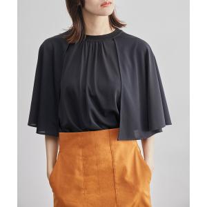 tシャツ Tシャツ 「洗える」ケープスリーブカットーソー レディース