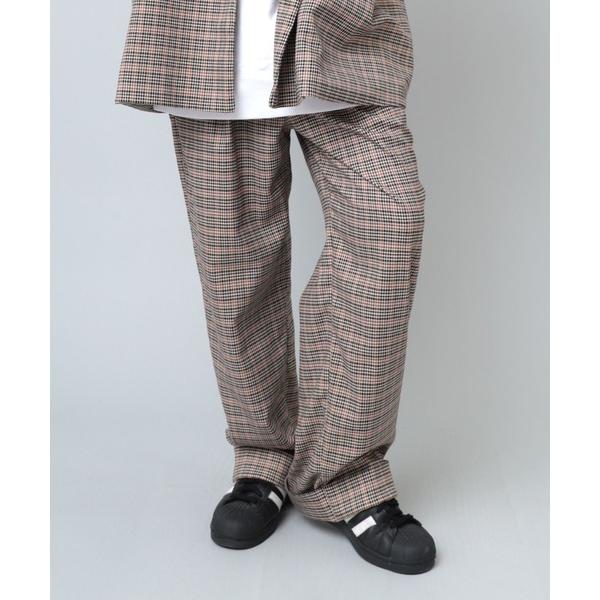 スラックス パンツ R4138 チェックルーズスラックス レディース