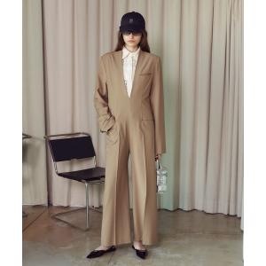 オールインワン レディース ウォッシャブルノーカラージャケットオールインワン / Washable No Collar Jacket Jumpsuit｜zozo