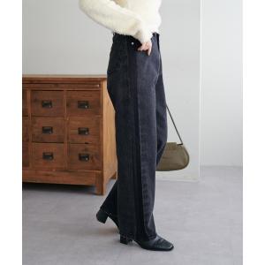 パンツ デニム ジーンズ USコットンリメイク風配色デニムパンツ