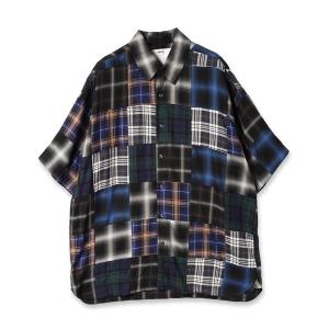 シャツ ブラウス メンズ CHECK PATCHWORK SHIRT