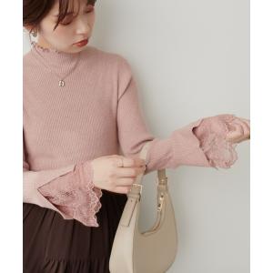 ニット 袖口レースリブタートル