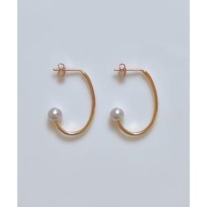 Jewel closet by L&Co. ピアス K10ホワイトゴールド 2連風 フープ