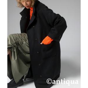 コート アウター スタンドネックカラーコート レディース