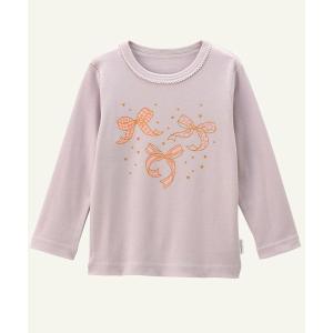 tシャツ Tシャツ キッズ やわらか長袖らくちんTシャツ（リボン）