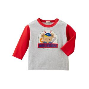 新品　ミキハウス　長袖トップス　ロンT　110　プッチー　赤　Tシャツ　重ね着風 MIKI HOUSE（ミキハウス） tシャツ プッチーいっぱい長袖Tシャツ