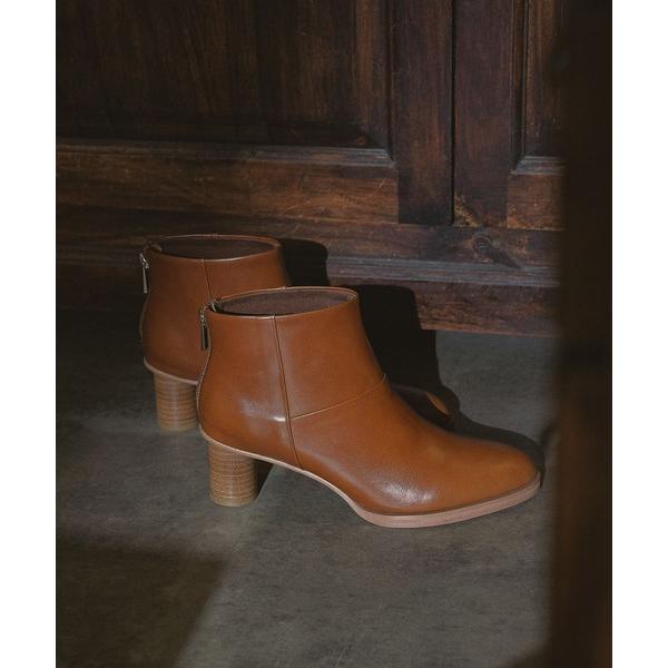 ブーツ ラウンドストレートヒールショートブーツ レディース