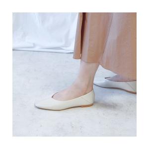 バレエシューズ パンプス トゥステッチフラットシューズ