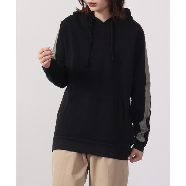 パーカー Sleeve line brushed pullover hoodie / 袖ライン裏起毛...