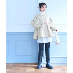 ジャケット ブルゾン 上品エンボスボリューム袖ティアードブルゾン レディース