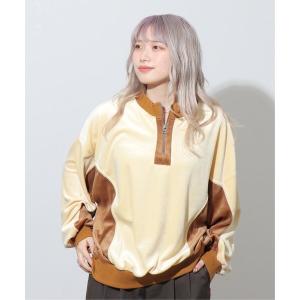 レディース tシャツ Tシャツ ハーフZIPベロアパイピングプルオーバー/ユニセックス可｜zozo