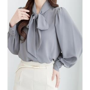 ブラウス シャツ ボウタイデザインブラウス レディース