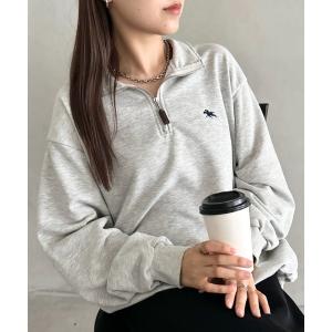 トレーナー スウェット 「POLOCHAMPS/ポロチャンプス」 別注 ハーフジップ ワンポイント刺繍 スウェット レディース メンズ