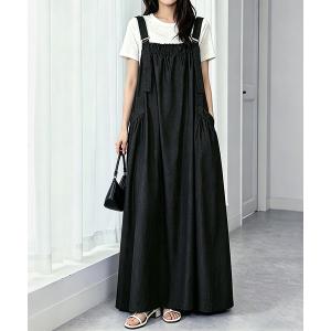 UNIVERSAL OVERALL サロペットスカート　黒 UNIVERSAL OVERALL（ユニバーサルオーバーオール） サロペットスカート
