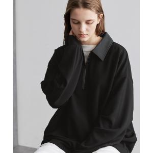 tシャツ ハーフジップクレリックカラー ハイポン...の商品画像