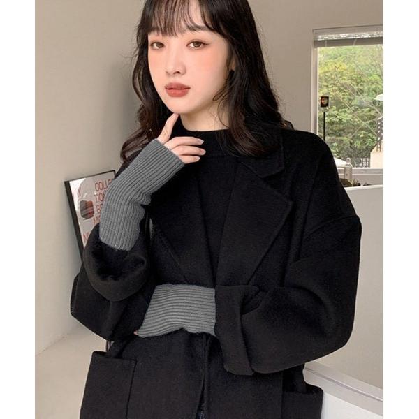 アームカバー リブ ニット ショート アームウォーマー # レディース