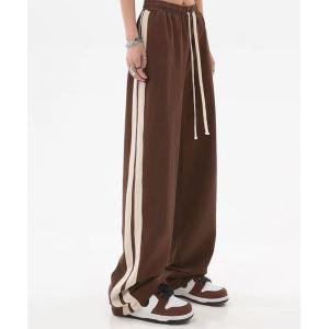 スウェットパンツ ジャージ 「 BARELY BLUE / ベアリーブルー 」 サイドライン ワイド ジャージ スウェット パンツ レディース メンズ