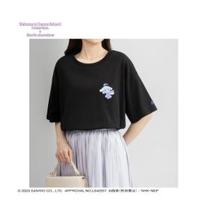 tシャツ Tシャツ レディース 「魔入りました！入間くん」×サンリオキャラクターズ 入間×シナモロール ワンポイントTシャツ 「ステッカー付き」