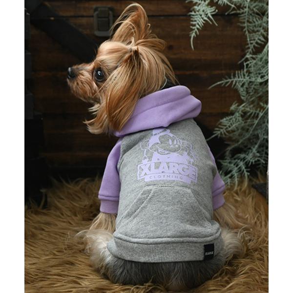 犬 服 XLARGE/キースバイカラーフーディー