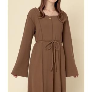 ワンピース 「150cm前後の小柄さんサイズ」前後２wayフレアスリーブワンピース「きれいめ・美シルエット」 レディース