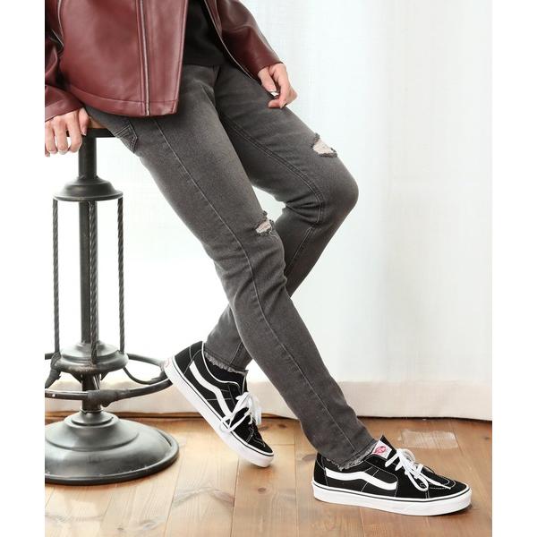 ジーンズ スーパーストレッチ ダメージスキニーデニムパンツ メンズ