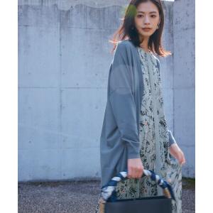 ワンピース ハーバルフロープリント8分袖 ワンピース
