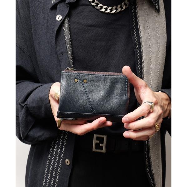 財布 Control crass ダブルジップ 本革 カウレザー ２つ折り財布 コンパクト ウォレッ...