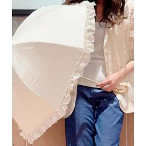 折りたたみ傘 pink trick/ピンクトリック　遮光率100％！2段折傘フリル折りたたみ日傘（晴雨兼用） レディース