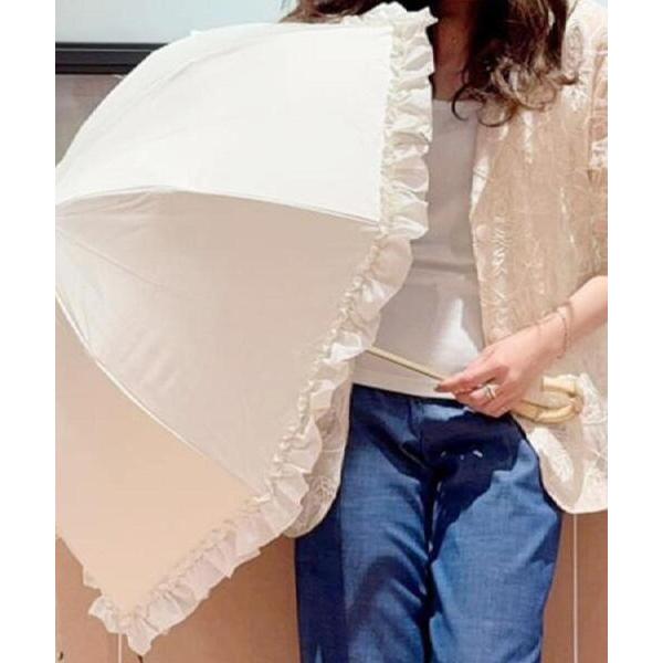 折りたたみ傘 pink trick/ピンクトリック　遮光率100％！2段折傘フリル折りたたみ日傘（晴...