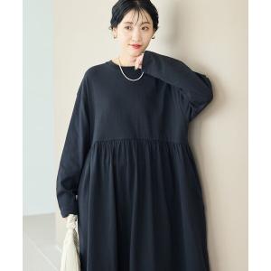 ワンピース 限定展開　ウエスト ギャザー切替 マキシ ワンピース