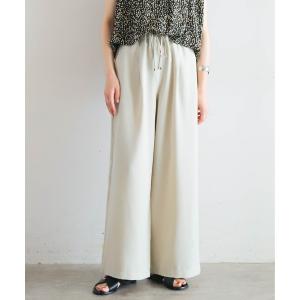 パンツ ポリエステルトロ　ワイドパンツ レディース