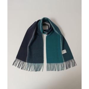 マフラー メンズ SHIPS: 「パネル」カシミヤ ダブルフェイス