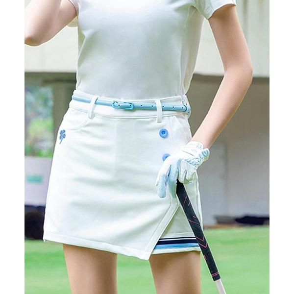ゴルフ ゴルフ キュロット ハーフパンツ ゴルフパンツ ゴルフウェア 前ラップスカート ライン レデ...