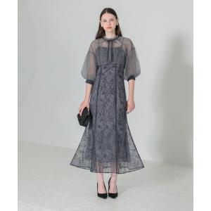 Leja ドレス 「LEJA」パールビジュー付き透け感プリーツフレア Leja ドレス 「LEJA」パールビジュー付き透け感プリーツフレア
