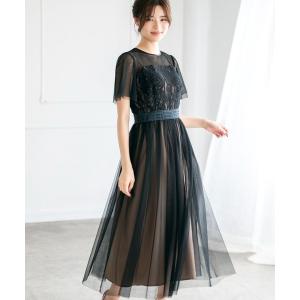 ドレス チュールシフォンワンピース「結婚式/オケージョン/パーティー/S・M・TALLサイズ」/MO33O02