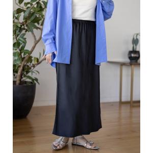スカート ストレッチサテンスカート　971230