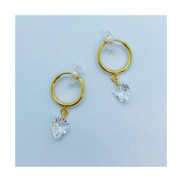 イヤリング 「mastea」クリスタルハートフープイヤリング(MA) レディース