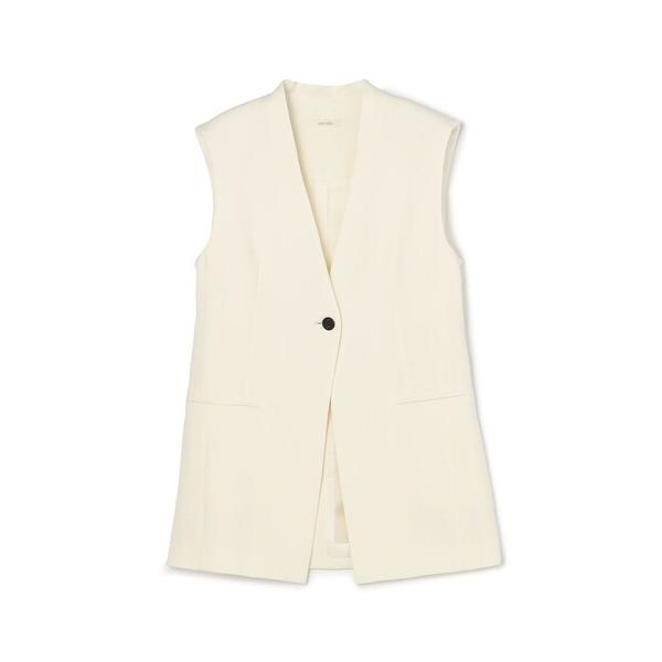 ベスト ジレ ライトダブルクロス ノーカラージレ レディース