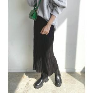 スカート ぽこぽこニットロングスカート レディース